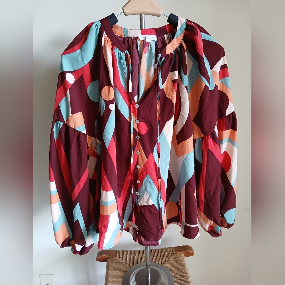 August Sky Blouse Size Medium NWOT
